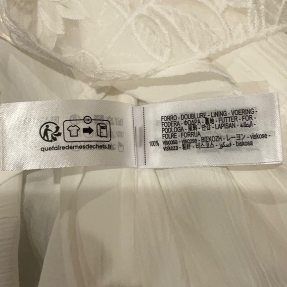 NWT Zara Collection Embroidered Flower Applique Square Neck Shift Mini Dress - Picture 12 of 14